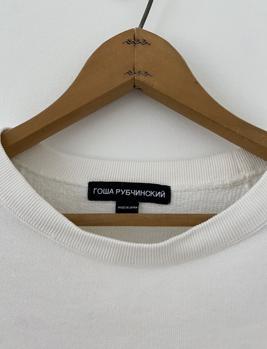 GOSHA RUBCHINSKIY ROWA PY64NHCKNN White Sweatshirt Patch Sz GOSHA RUBCHINSKIY ROWA PY64NHCKNN White Sweatshirt Patch Sz