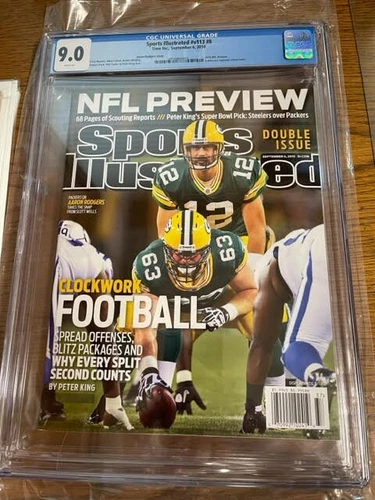 September 6, 2010 Aaron Rodgers Green Bay Sports Illustrated NO LABEL CGC 9.0