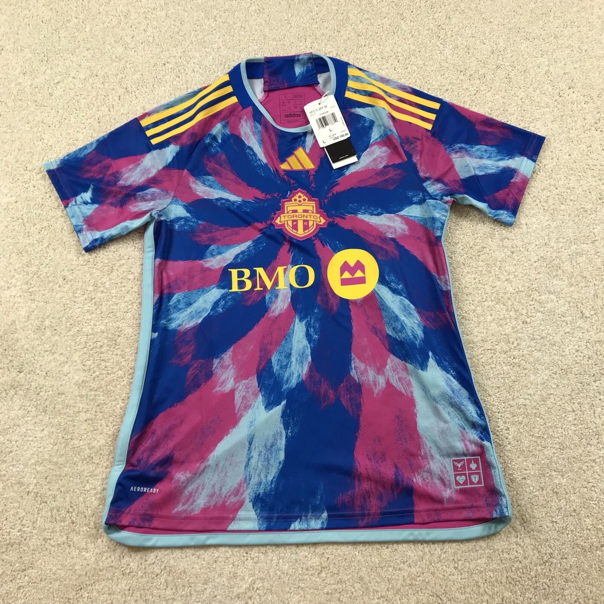 Adidas Toronto FC Jersey Womens Large Pink Blue New HZ2027 | eBay