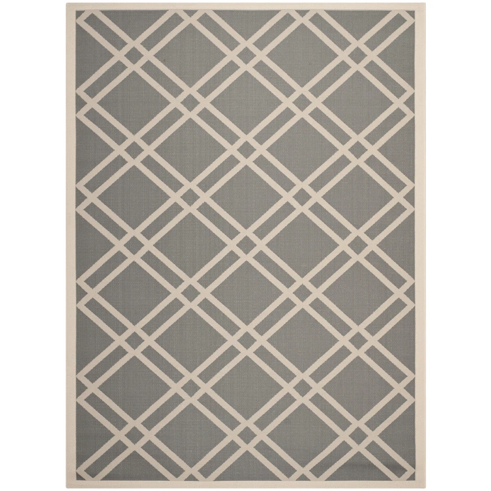 SAFAVIEH Outdoor CY6923-246 Courtyard Anthracite / Beige Rug - Image 3 of 4