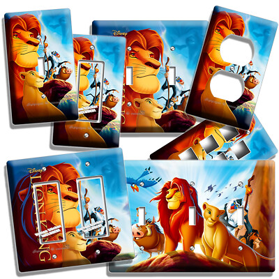 LION KING SIMBA TIMON PUMBAA LIGHT SWITCH OUTLET WALL PLATES KIDS ROOM ART DECOR