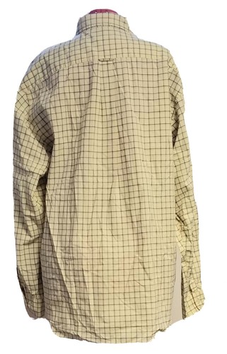Nautica Mens XXL Plaid Button Down Shirt Long Sleeve Yellow Navy - Picture 4 of 12