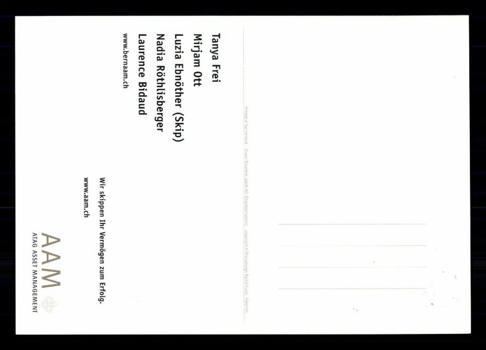 Curling Team CC Bern Autogrammkarte Original Signiert Curling ## G 29551 - Bild 2 von 2