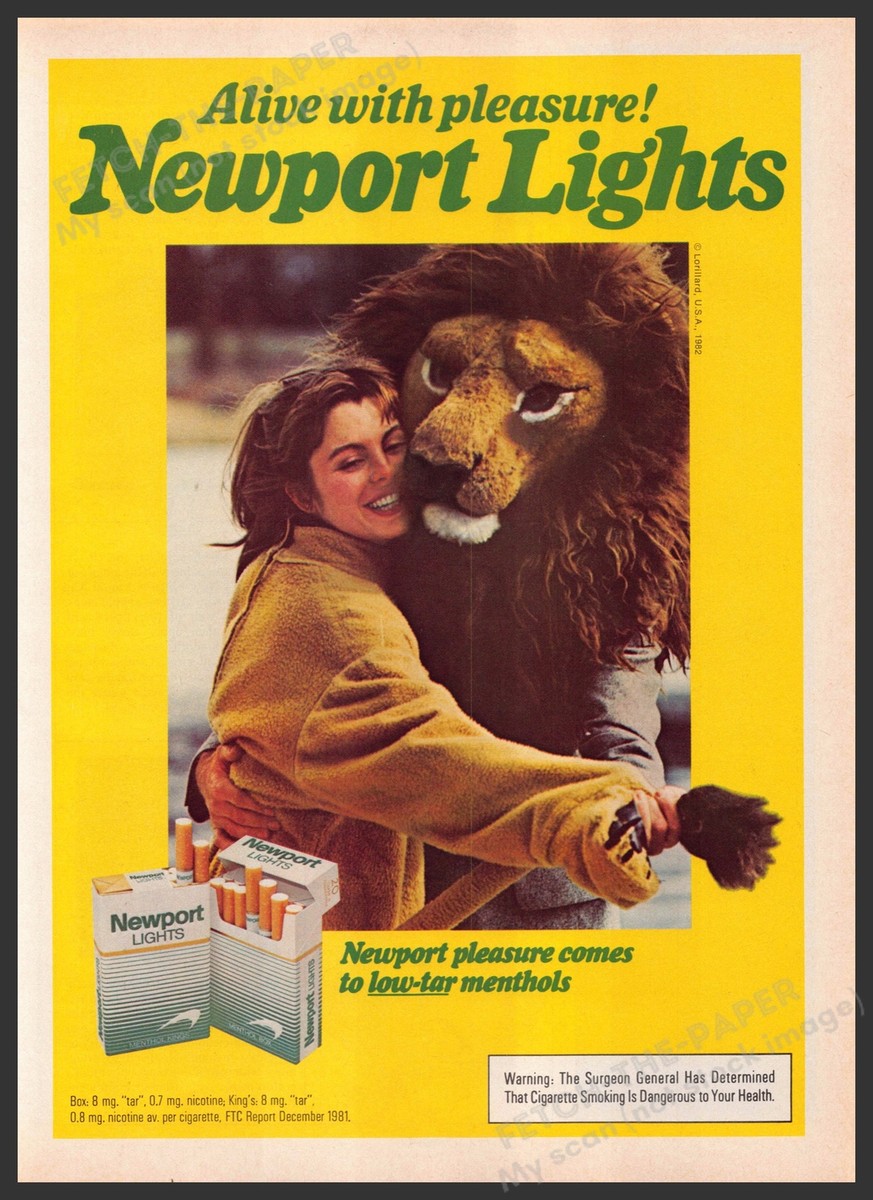 food lion cigarettes Newport Lights Cigarettes 1980s Print Advertisement 1982 Lion Costume