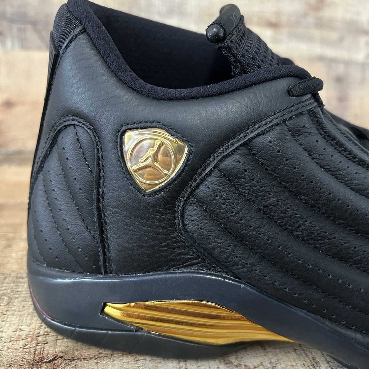 Nike Air Jordan 14 XIV Retro DMP Mens Size 14 Black Gold 