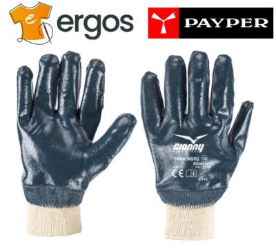 PAYPER 12 Paar TANKHANDSCHUHE NBR2 beschichtet 100% Baumwolle beschichtet Strickarmband