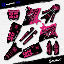 Black Pink Smokin Graphics Kit fits Yamaha Yz125 Yz250 15-21 Plates YZ 125 250