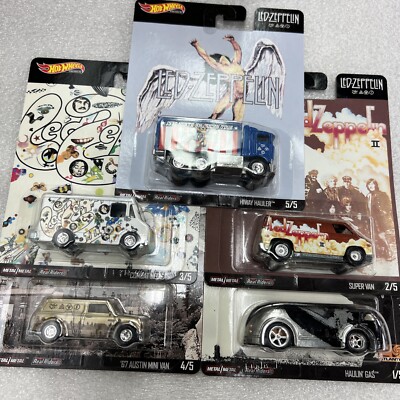 2020 Hot Wheels Premium Led Zeppelin Complete Set/5 Real Riders
