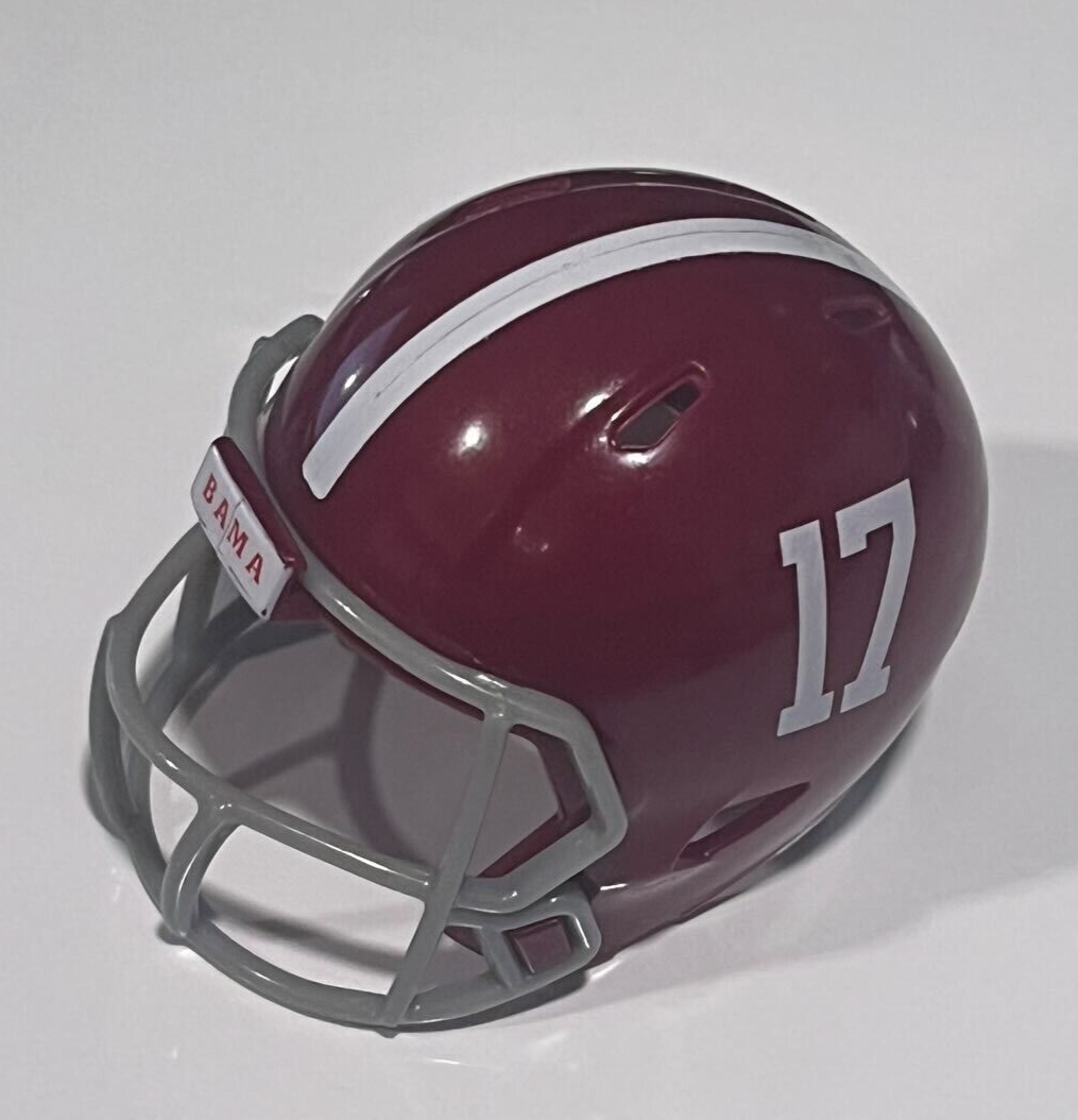 Riddell Pocket Pro football helmet Alabama Crimson Tide SPEED "17" gray mask