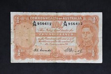 Australia Ten 10 Shillings Banknote - Coombs Watt A74 Last Prefix 1949 aVG