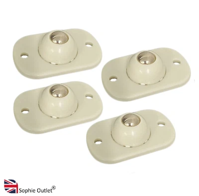 SOPHIE OUTLET 4Pcs Small Ball Swivel Castors Furniture Steel Wheels Trolley Roller Units UK