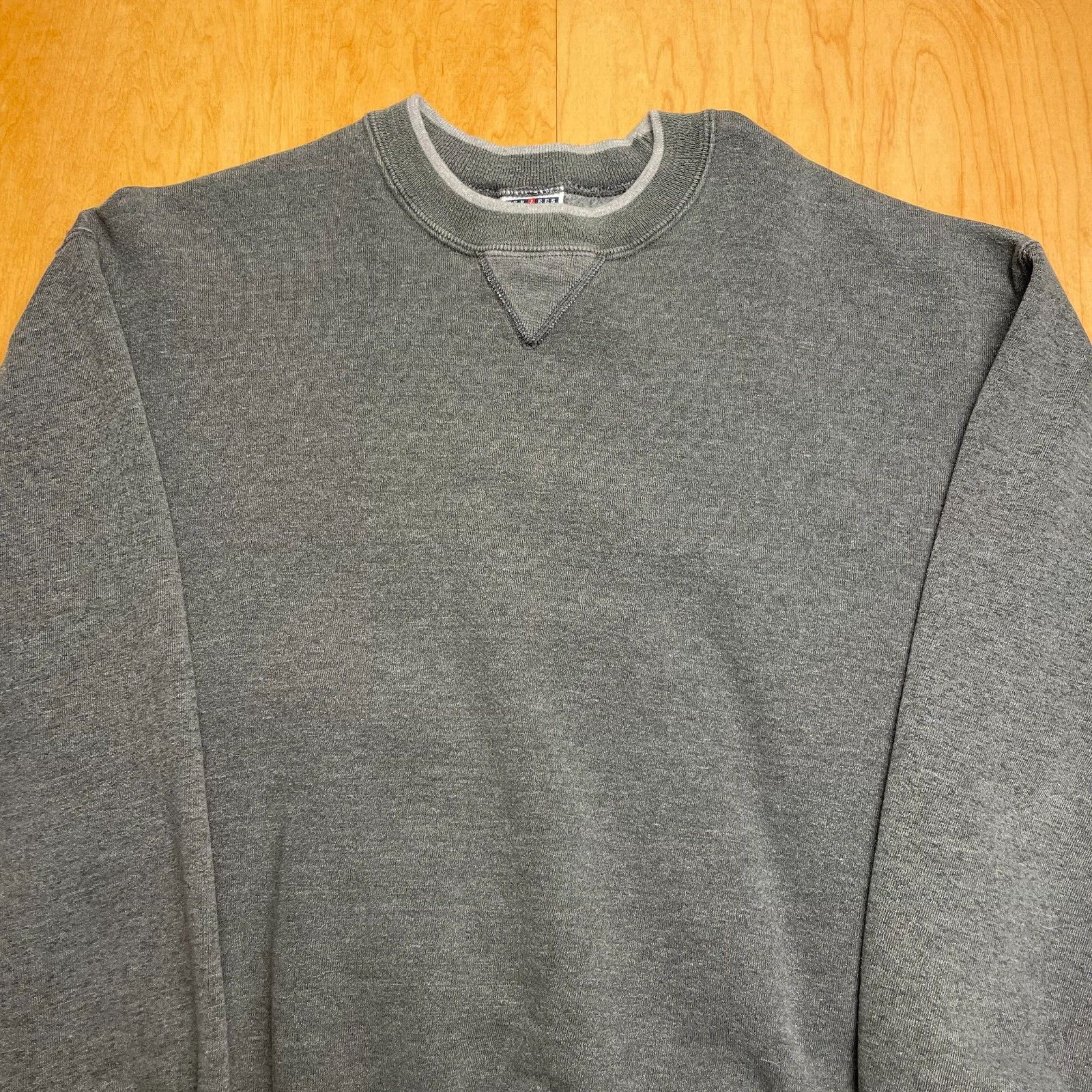 Vintage JERZEES Blank Large Solid Gray Long Sleev… - image 2