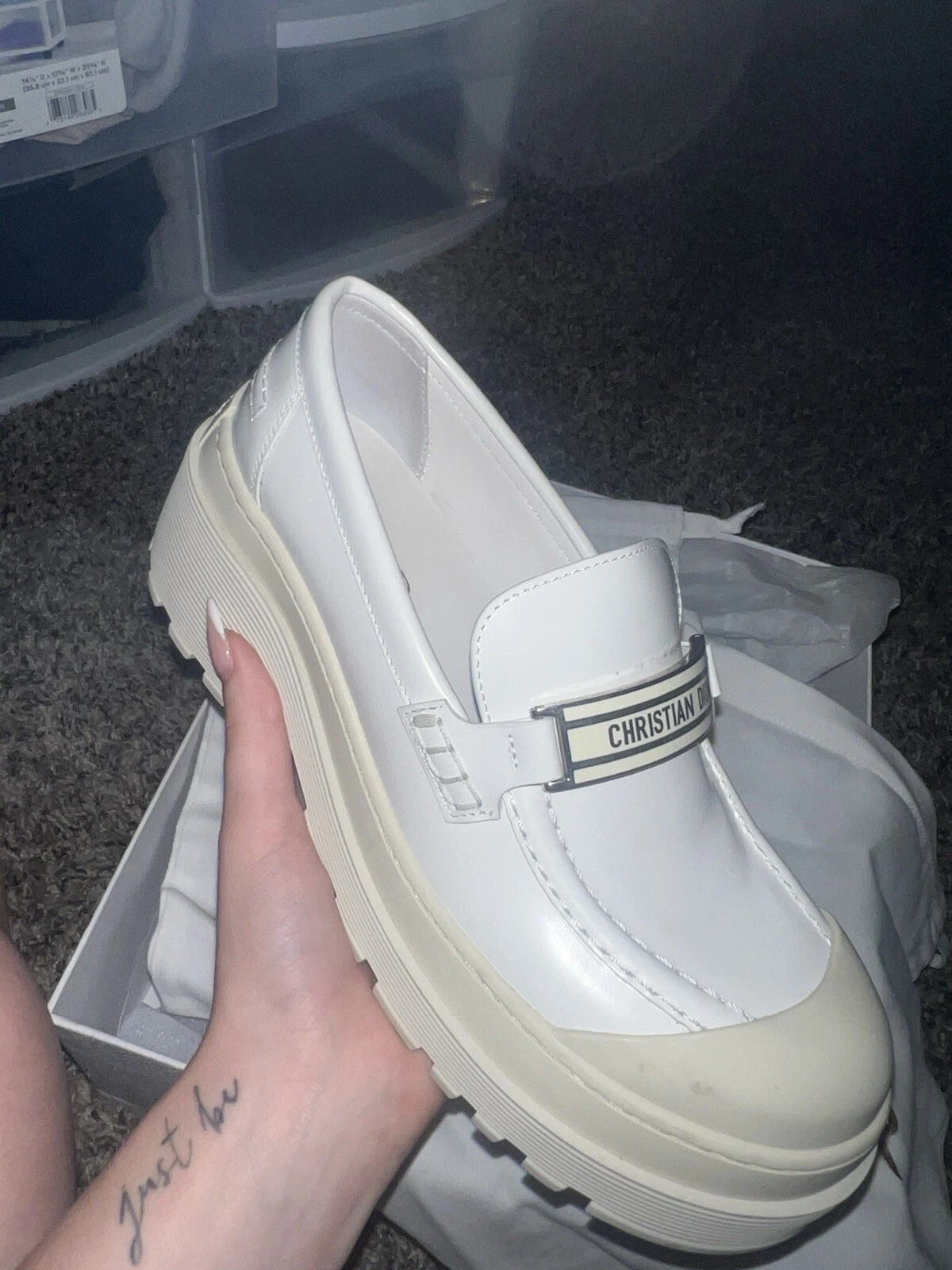 Mocassins Dior blanc et crème
