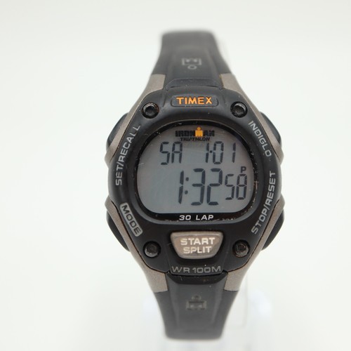 Timex Ironman Triathlon Watch Unisex 34mm Digital Black Indiglo w New Battery - Picture 5 of 15