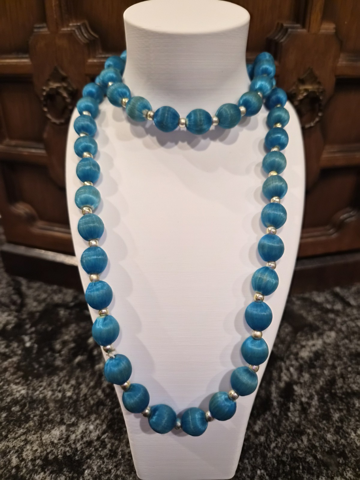Statement Necklace Turquoise Colored - image 1