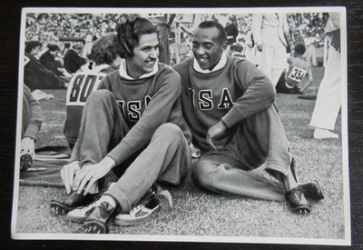 Olympia Olympics 1936  Sammelfoto Trading Card Jesse Owens -Helene Stephens # 21