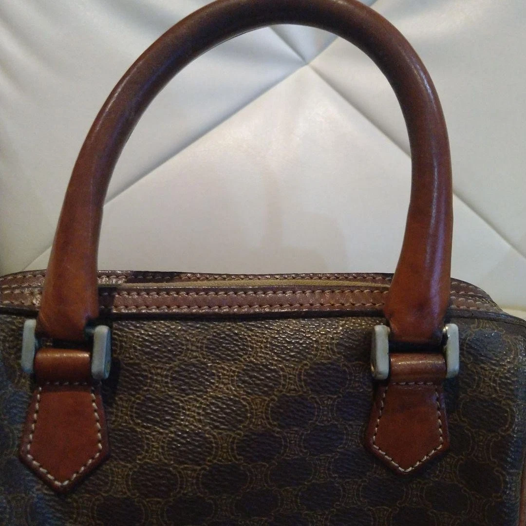 Celine Mini Boston Bag Macadam Borsa a Mano Edizione Limitata Vintage USATA Giappone FS