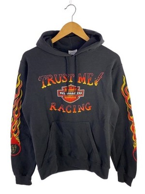 SANTEE Hoodie 80-90s Harley-Davidson Flame S Polyester BLK Used