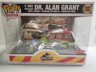 Funko Pop! Moments Jurassic Park - T-Rex Breakout Con Dr. Alan Grant | Edición 30 Aniversario | Figura De Vinilo 6.45 Pulgadas