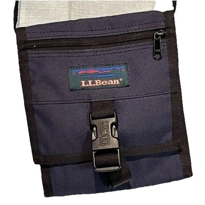 Vintage LL Bean Mini Travel Bag Trifold Canvas Blue & Black Passport plus More