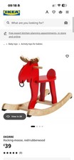 IKEA Wooden Rocking Horse Moose Children's Toy Red