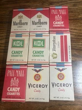 Lot Of 9 Vintage Candy Cigarette Boxes  Viceroy, Pall Mall, Tareyton, KOOL, 