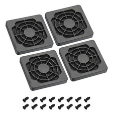 50mm Cooling Fan Filter with Screw, 4 Pack ABS Ventilator Grill Guard, Black