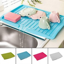 KITCHEN PLASTIC WORKTOP DISH DRAINER DRIP TRAY LARGE SINK DRYING RACK HOLDER