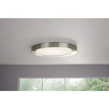 US Calloway 15 In. Brushed Nickel Selectable Led Flush Mount-JXM3011LL/BN