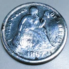 1867-S Seated Liberty Dime — photo from another recent sale