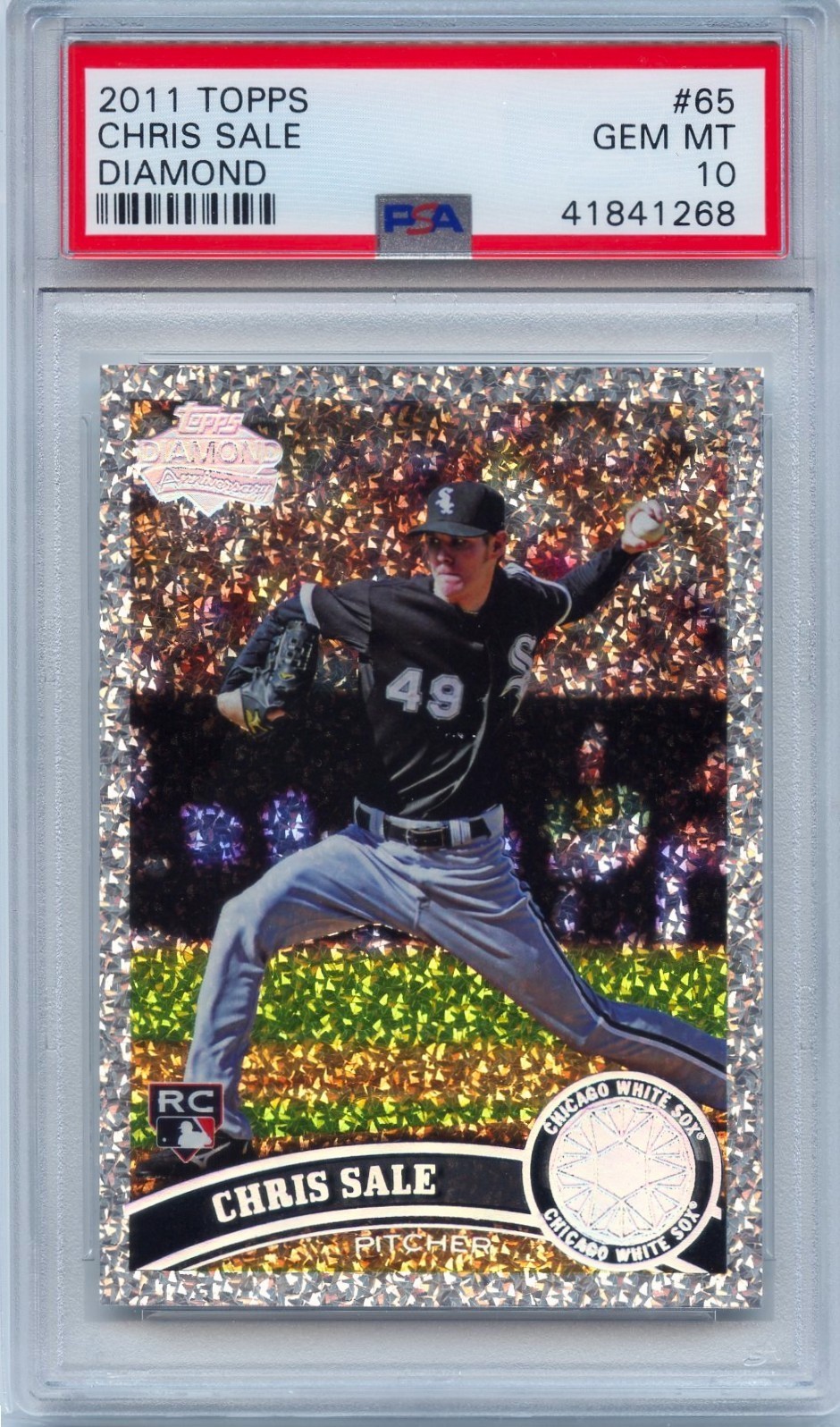 2011 Topps Chris Sale RC Diamond Anniversary Rookie #65 White Sox/Braves PSA 10