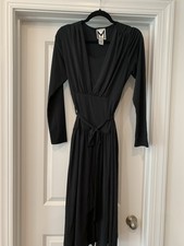 Marc Bouwer Black Midi Dress - Women's Small - Knit Belted