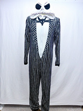 Disney Jack Skellington One Piece Costume Adult M Nightmare Before Christmas EUC