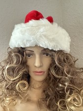 Red and white Santa hat with white faux fur trim HolidayHats