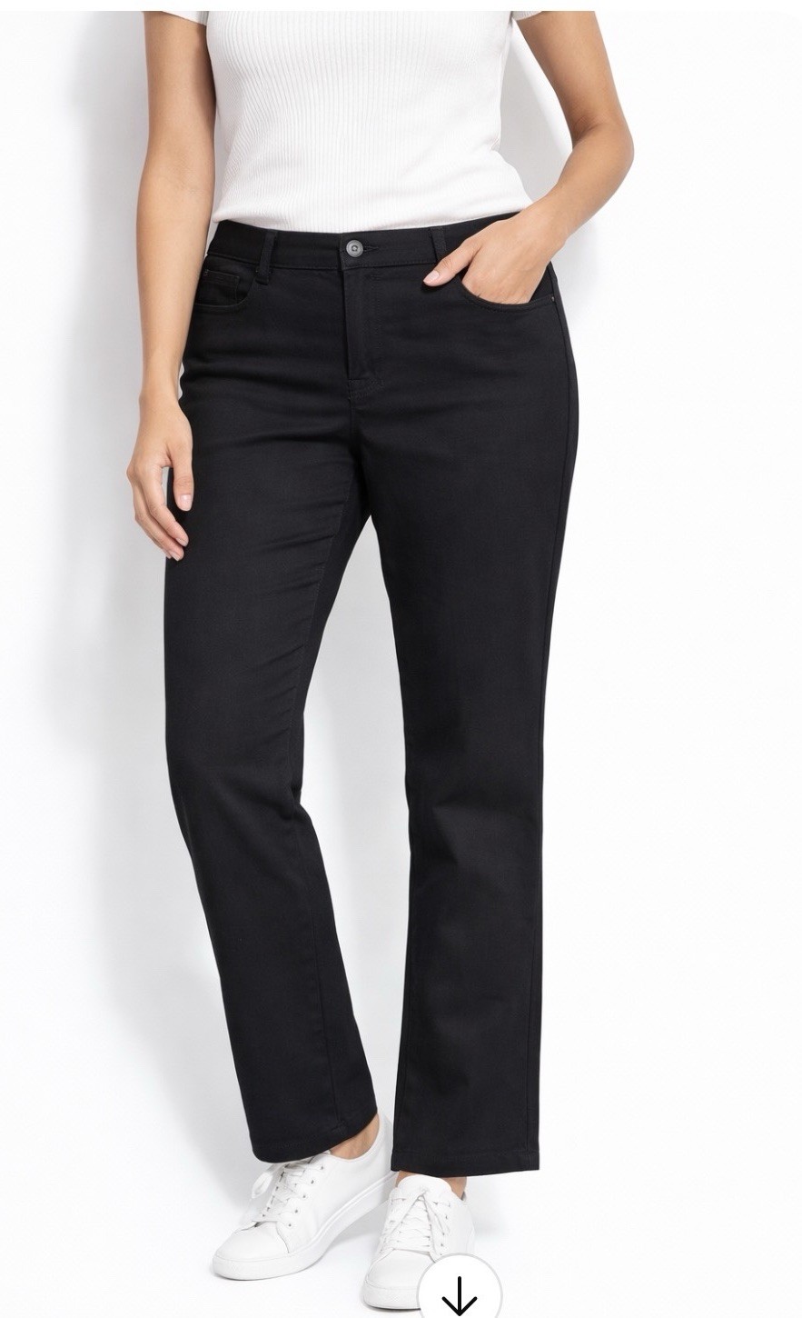 NYDJ Women’s Black Stretch Pants Size 16 Slim Straight Comfort