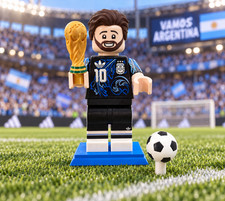 Lionel Messi Argentina 3D Printed Sports Football Soccer XL Figure - 8" Tall