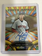 2016 Topps Chrome Youth Impact Orange Refractor 15/25 Henry Owens Auto nd3