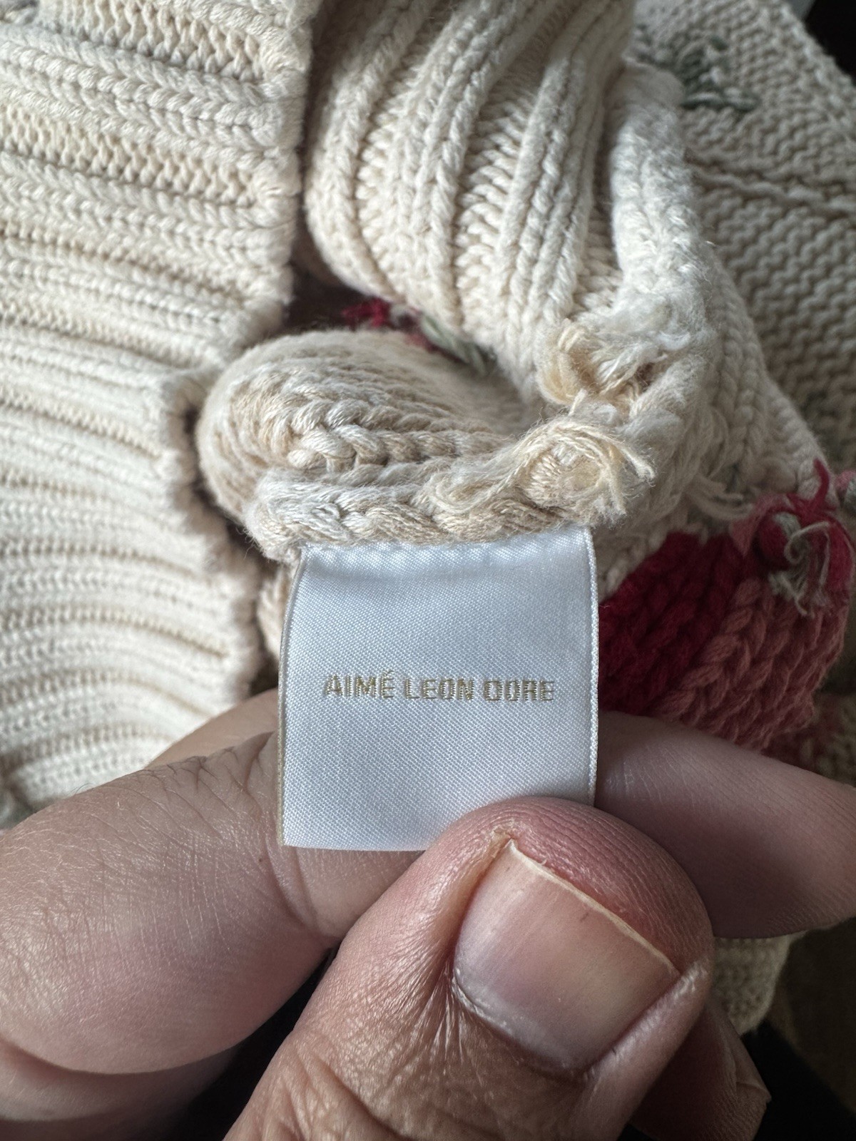 Rare Aime Leon Dore Floral Knit Sweater Size XS image 7