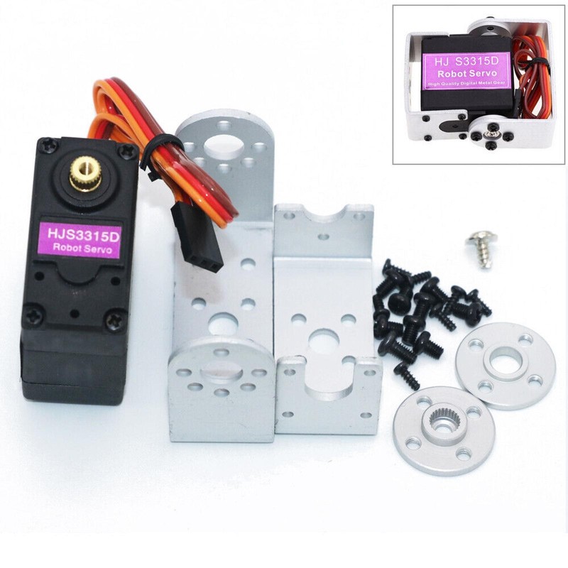 180° Rotating HJ S3315D Metal 15KG Torque Brushed Motor Digital Robot RC Servo b