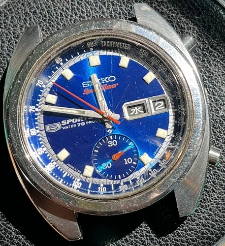 Vintage Seiko 6139-6010 Sports 5 SpeedTimer JDM Chronograph Auto Working Clean