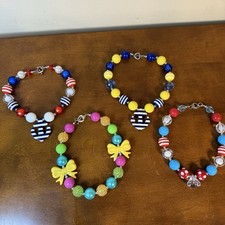 Girl Bubblegum Necklace Chunky Beads Gumball Candy Kids Jewelry Lot of 4