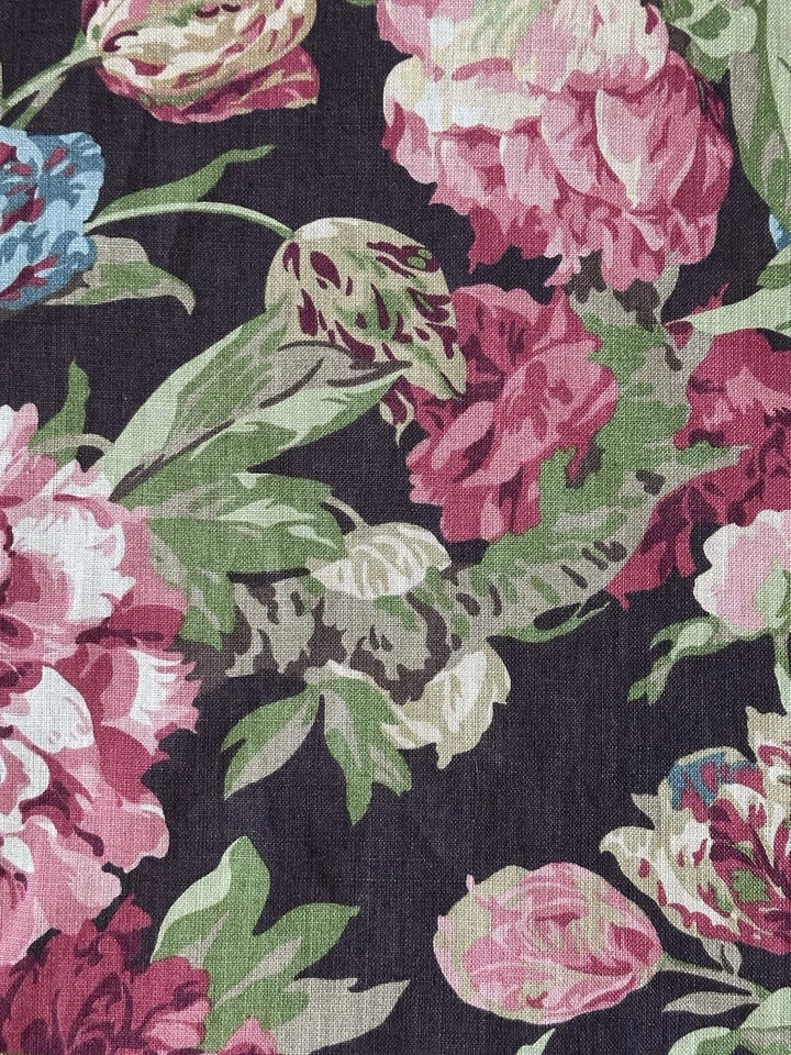 Tela Schumacher 'ASHBOURNE PEONY' 2 1/2 yardas CASTAÑO 100 % lino Foto 2 de 4