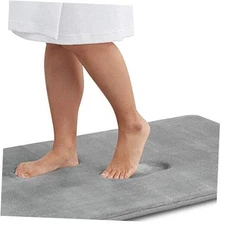  Memory Foam Bath Mat Non Slip Absorbent Super Cozy Velvet 60" x 24" Grey
