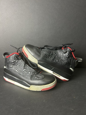 Nike Air Jordan Dub Zero Youth Size 4.5Y Black/Red Basketball Shoes 311047-013