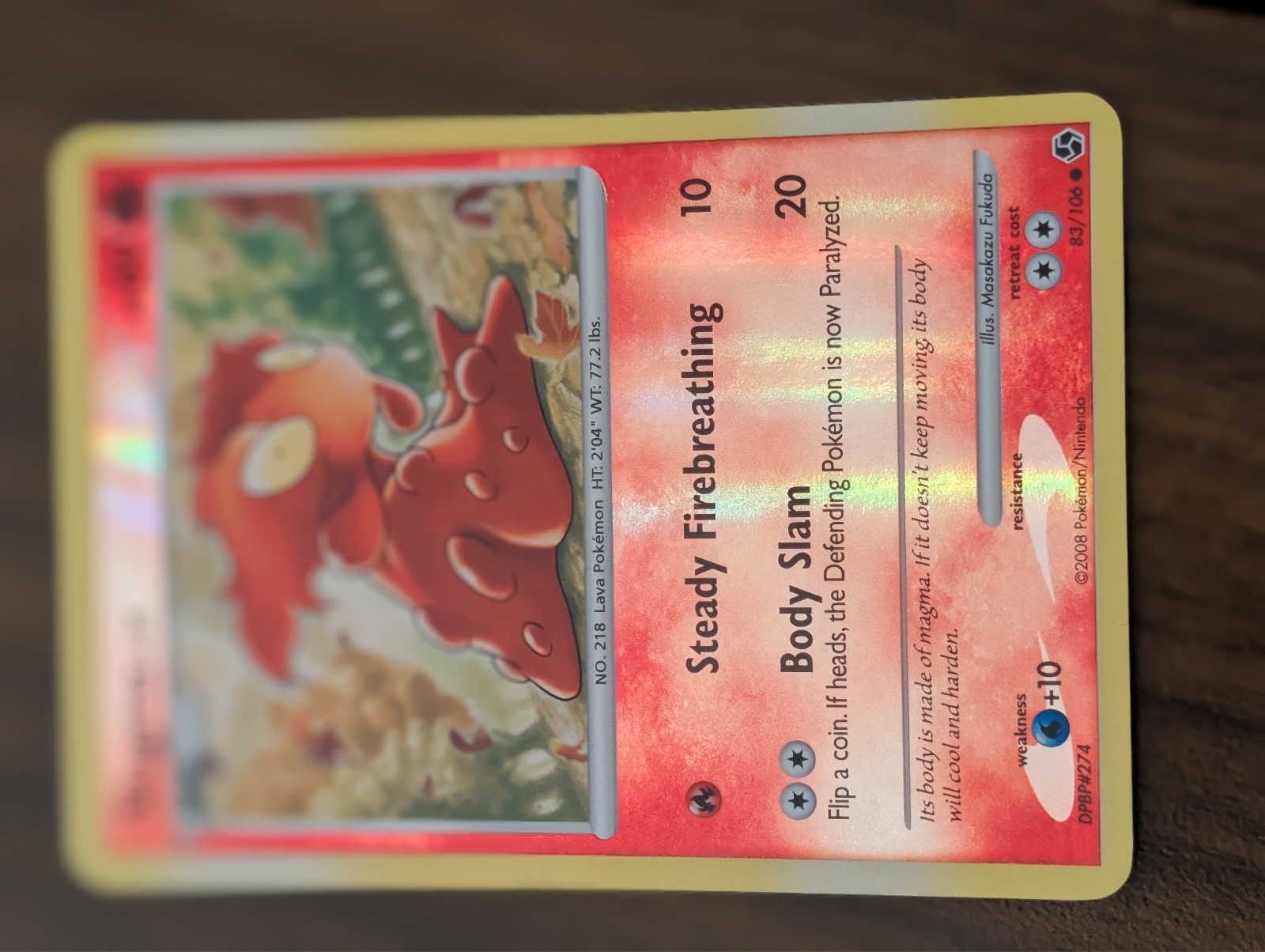 Pokemon Card - Slugma Great Encounters 83/106 Reverse Holo