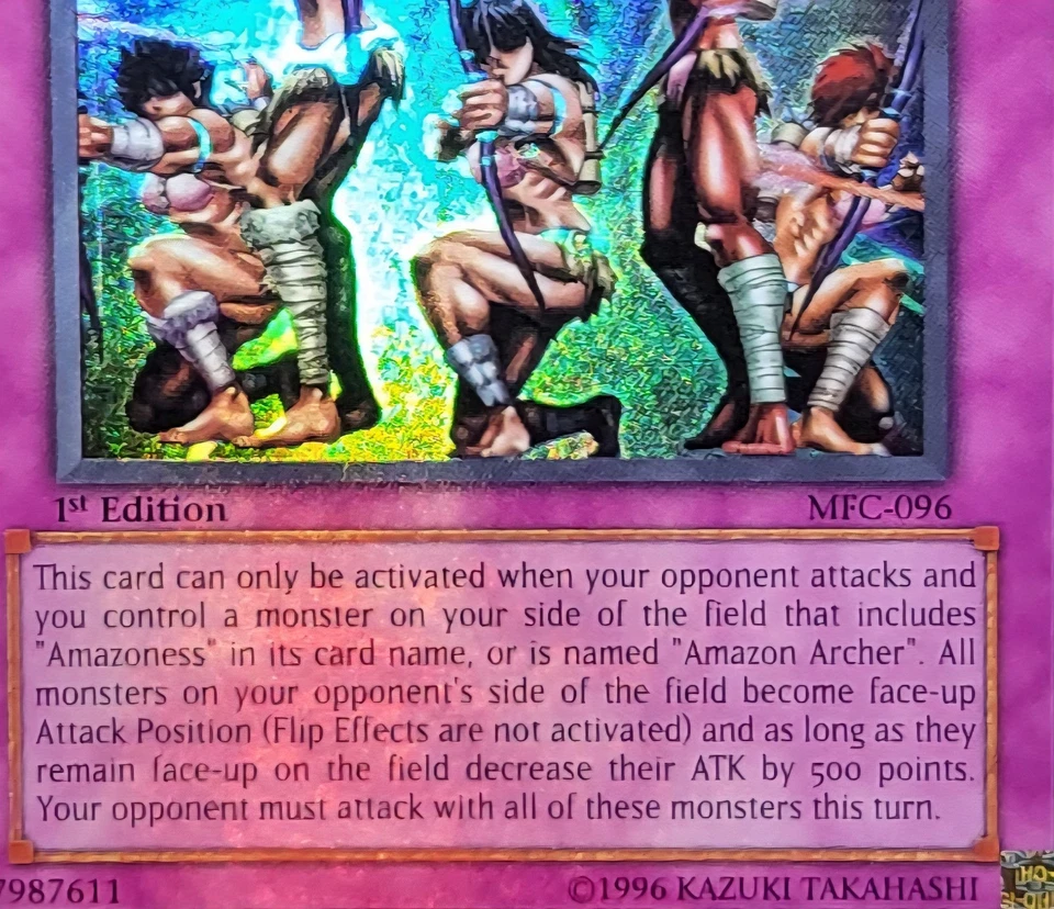 Yugioh Amazoness Archers MFC-096 1st Edition Super Rare Holo Bleed - Image 3 of 4