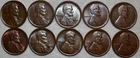 10x AU-UNC Lincoln Cents, 1911, 1912, 1918, 1919-PS, 1927, 1930, 1934, 1937 & 39