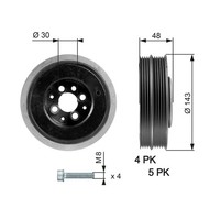 Riemenscheibe Kurbelwelle Drivealign™ Gates TVD1015A FüR VW Passat Superb B6 B5