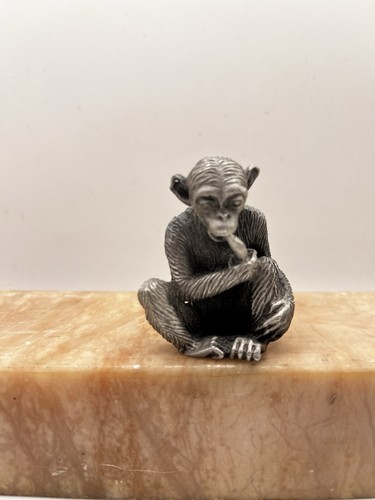 1977 Rawcliffe Zinn Affe isst Banane Figur 1,75" Vintage - Bild 2 von 8