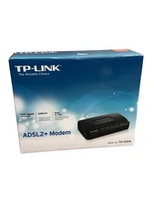 TP-Link TD-8616 ADSL2+ Wired Ethernet Modem with Power Adapter Splitter Boxed